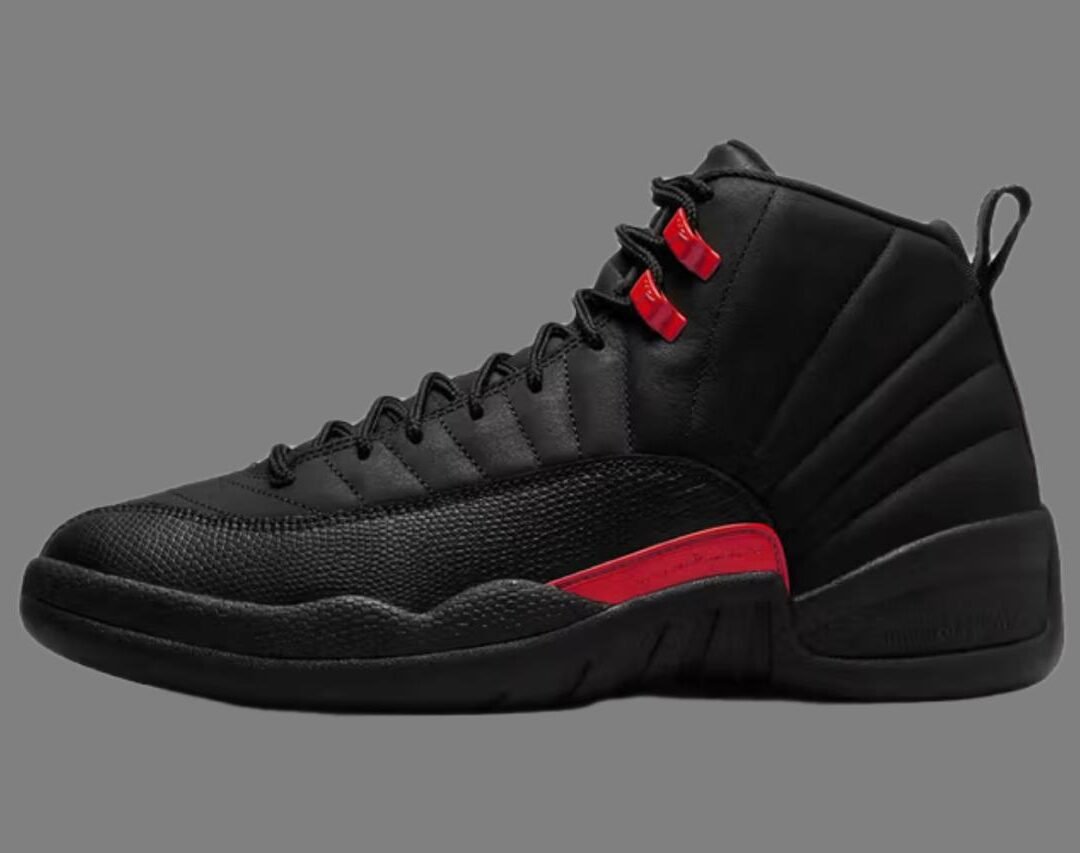 Jordan 12  Black and Red lineal