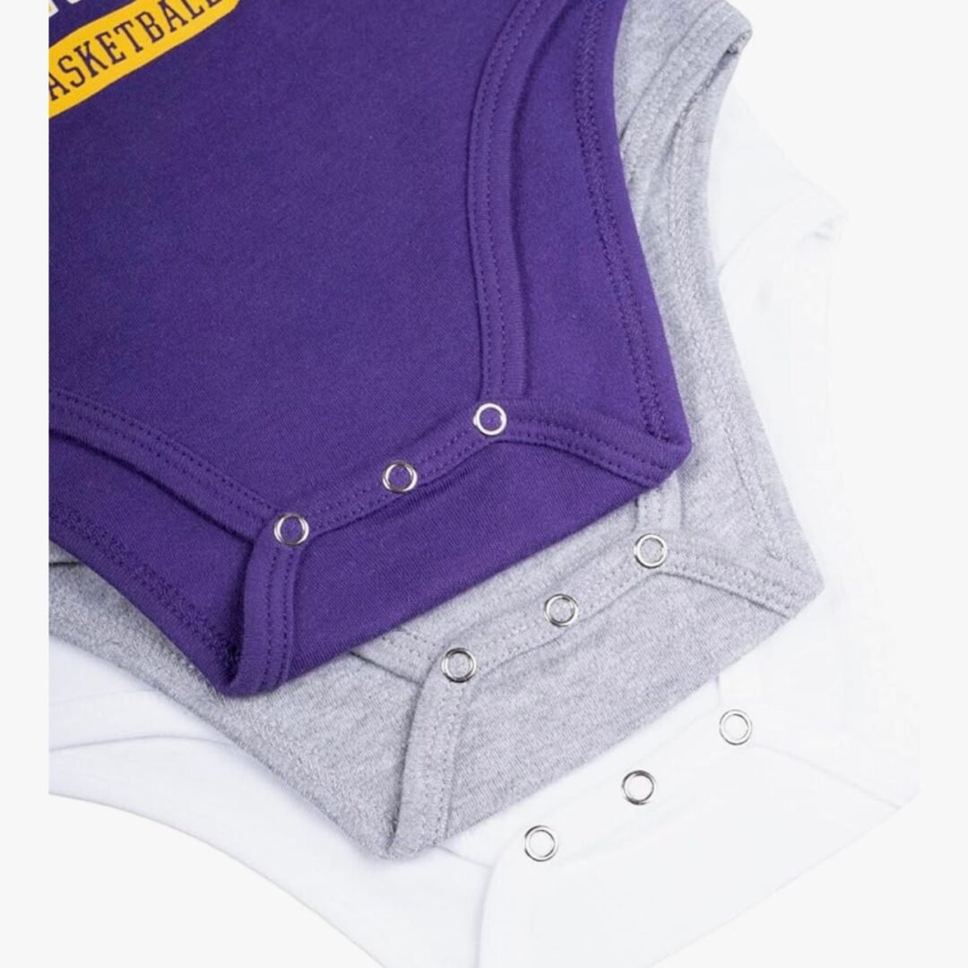 Alternative view of 💜💛Set de bodys  para bebé Los Angeles Lakers  x3 💛💜