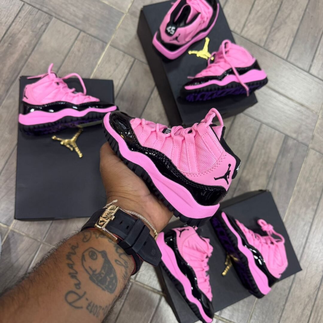 Jordan Retro 11 Kids Pink Black 💖🖤