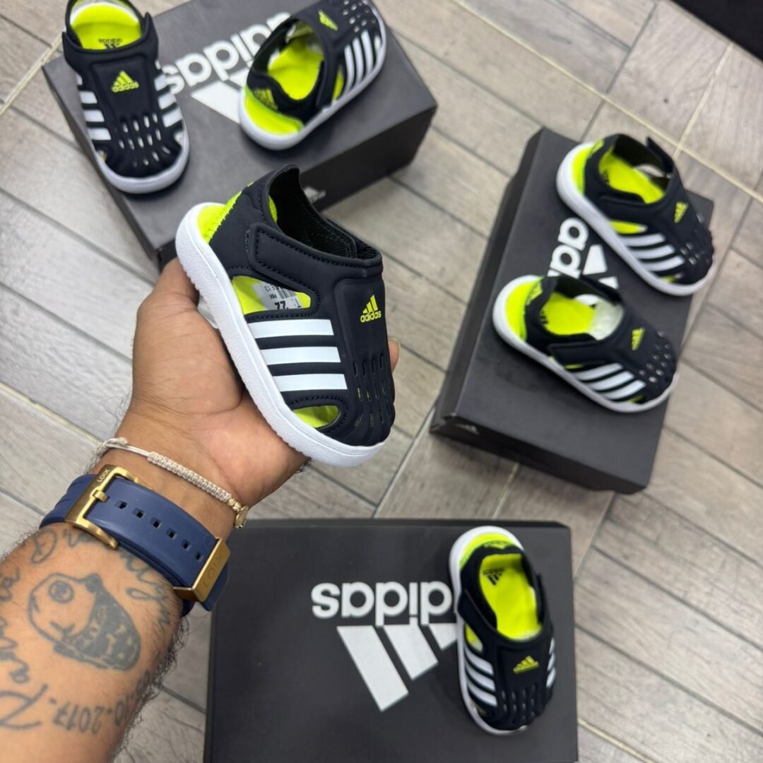 Adidas Sandalias Kids negro-verde