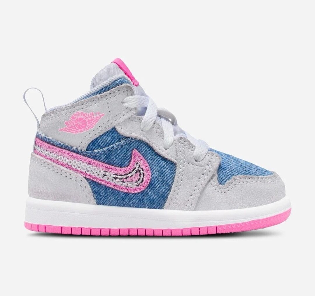 Alternative view of air Jordan Kids Denim Pink 💖👟