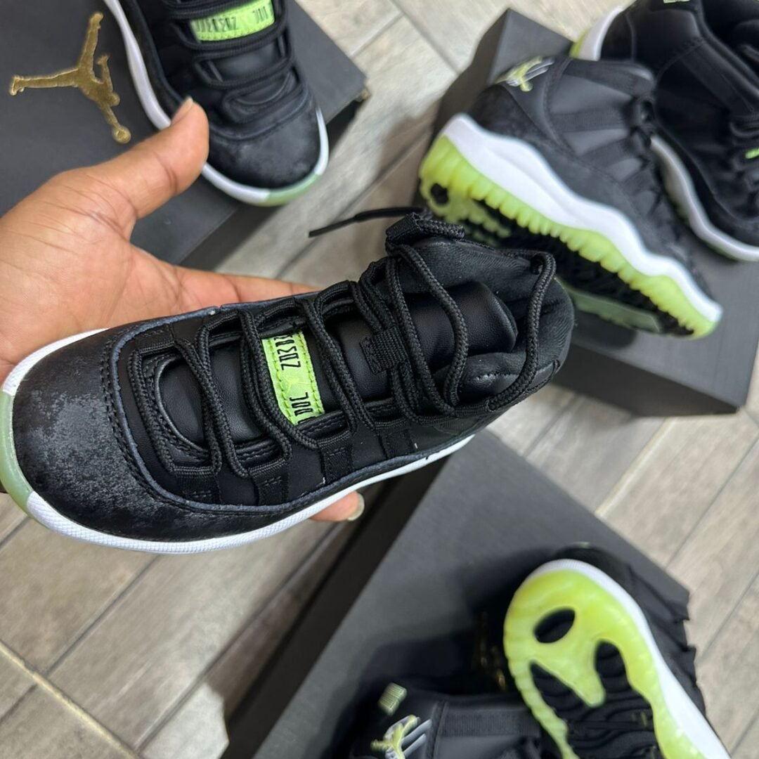 Alternative view of Jordan Air Jordan 11 Retro Low “Glow Green” Kids 👟💚