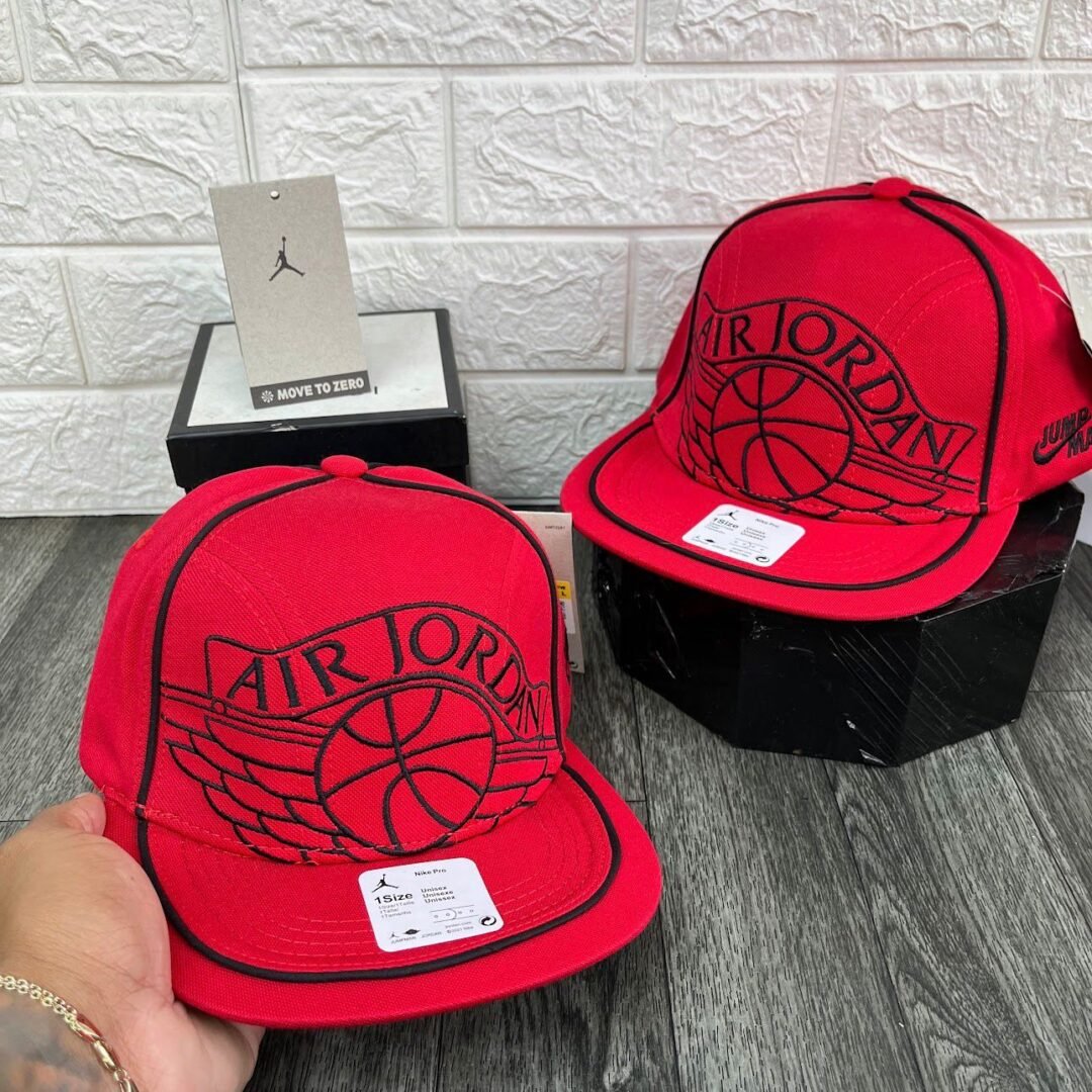 Gorra Air Jordan Wings Snapback ajustable rojo-negro🏀🧢