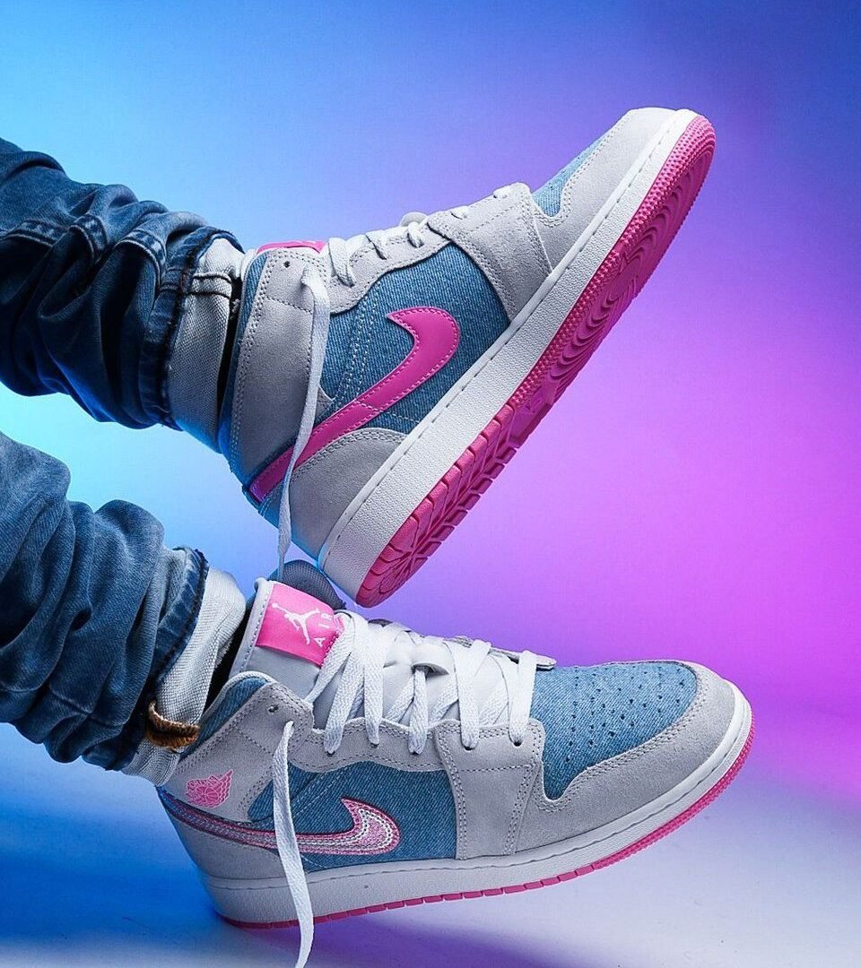jordan 1 mid unisex altas  bliss/ping