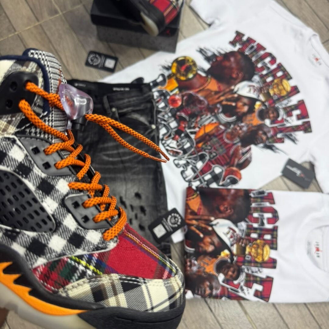 Alternative view of jordan 5 retro plaid