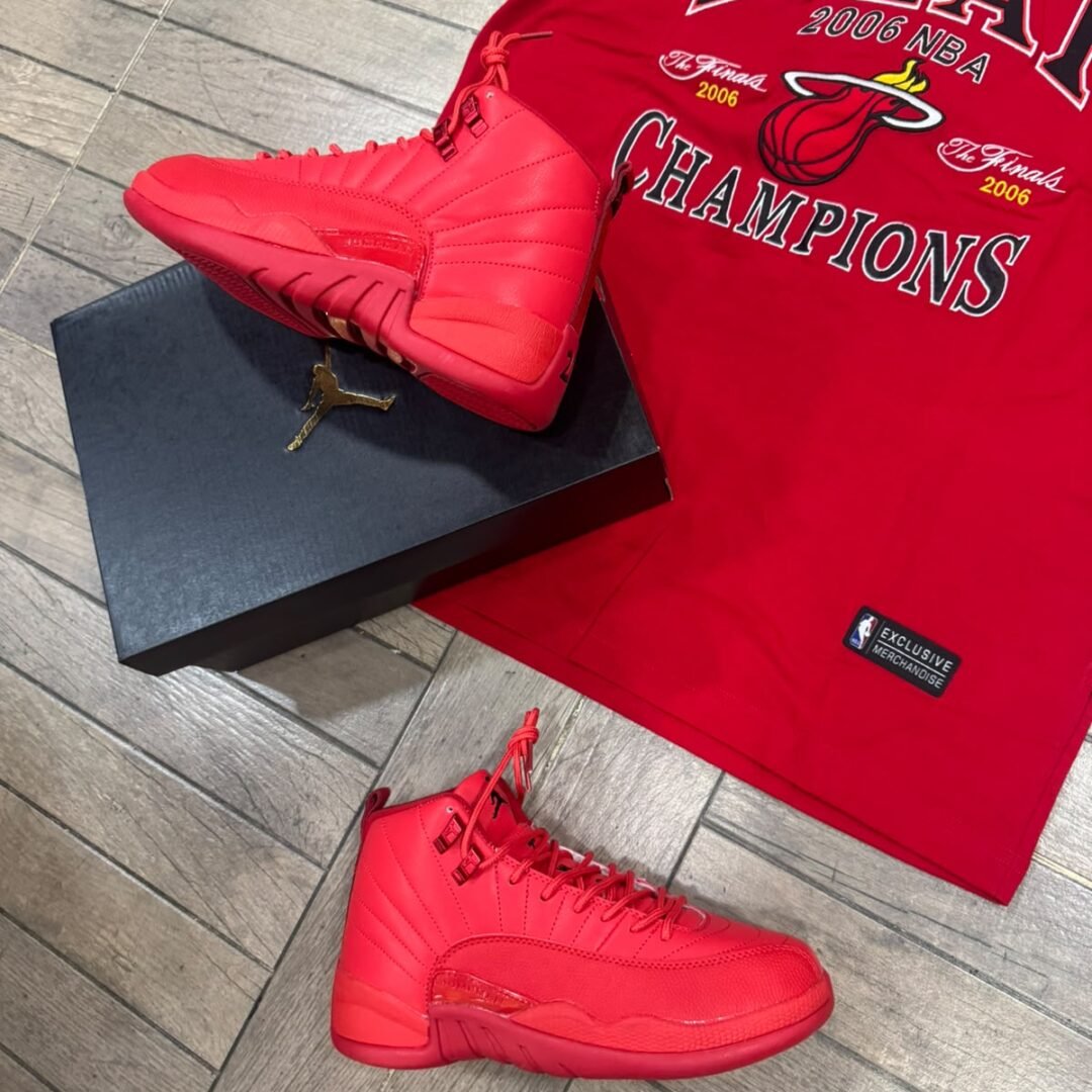 Alternative view of air jordan 12 red crimson