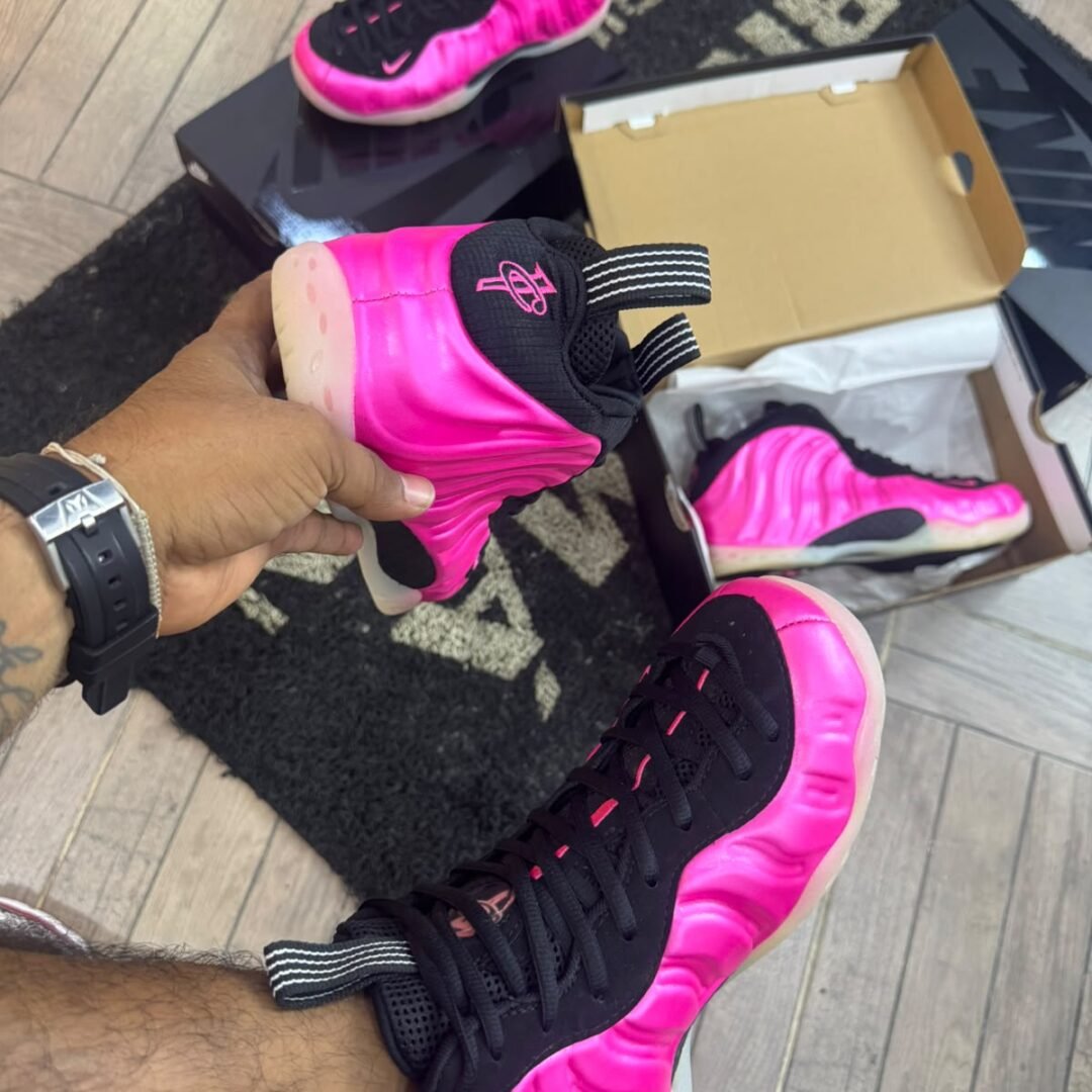 Alternative view of nike foamposite one polarised pink